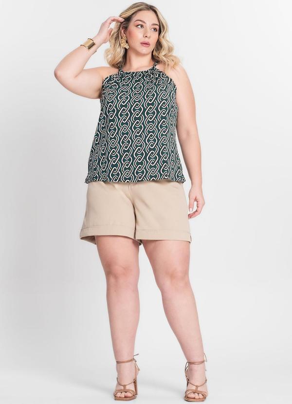 Infinita Cor - Blusa de Alça Plus Size Verde 3