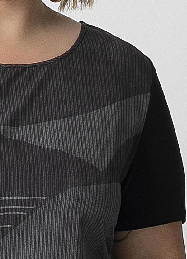 Habana - Blusa de Manga Curta Canelada Preto 3