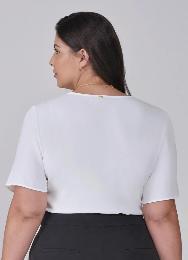 Principessa - Blusa de Manga Curta Plus Size Off White Idra 2