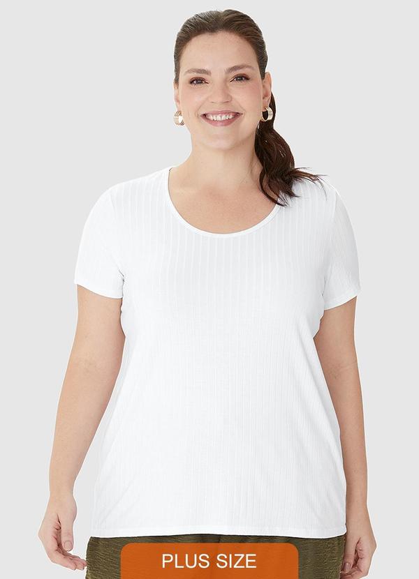 Malwee - Blusa Decote Redondo em Malha Viscose Branco