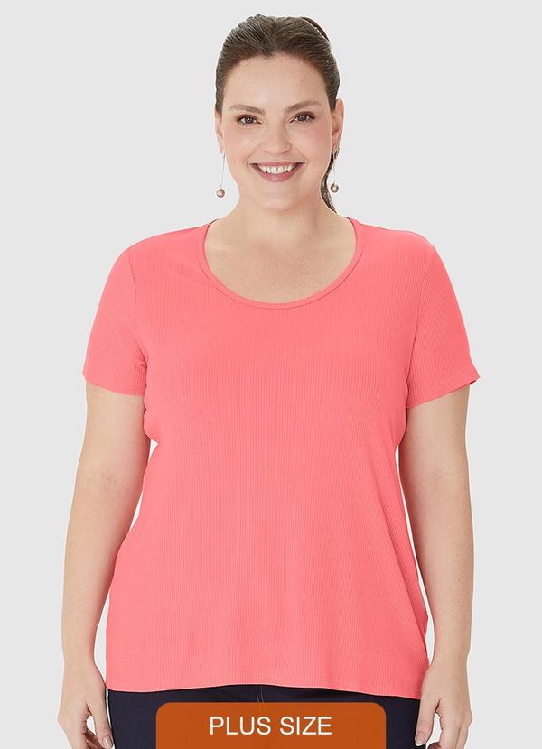 Malwee - Blusa Decote Redondo em Malha Viscose Rosa