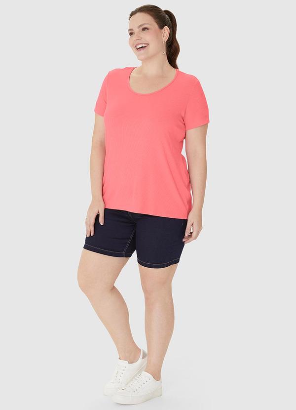 Malwee - Blusa Decote Redondo em Malha Viscose Rosa 2
