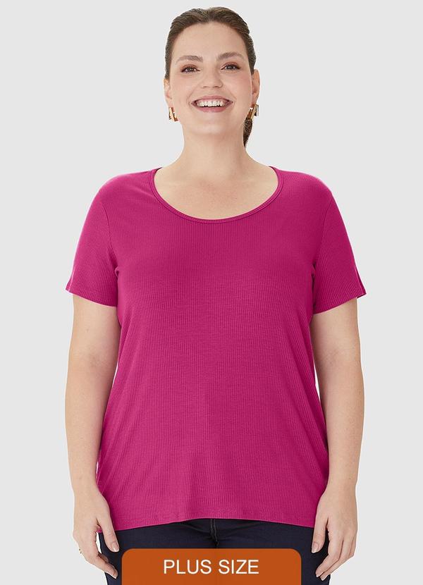 Malwee - Blusa Decote Redondo em Malha Viscose Roxo