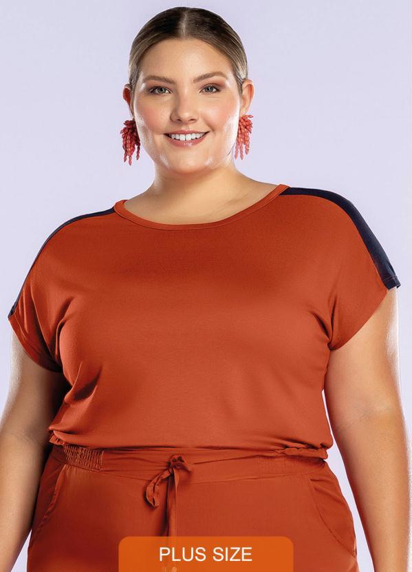 Maelle - Blusa Decote Redondo Laranja