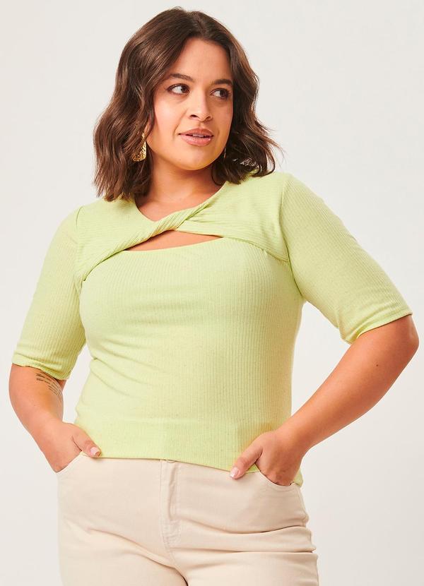 Lisamour - Blusa Decote Torcido Verde