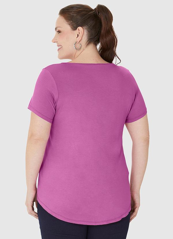 Malwee - Blusa Decote V Barra Mullet em Viscose Roxo 2