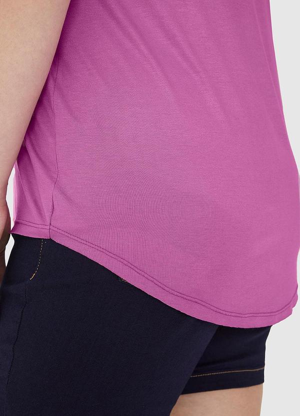 Malwee - Blusa Decote V Barra Mullet em Viscose Roxo 5