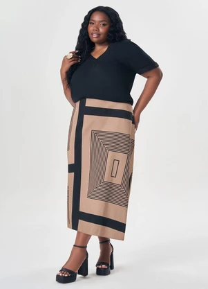 Lisamour - Blusa Decote V com Detalhe nas Mangas Preta - LISAMOUR