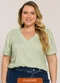 Lisamour - Blusa Decote V com Detalhe nas Mangas Verde - variação: Verde