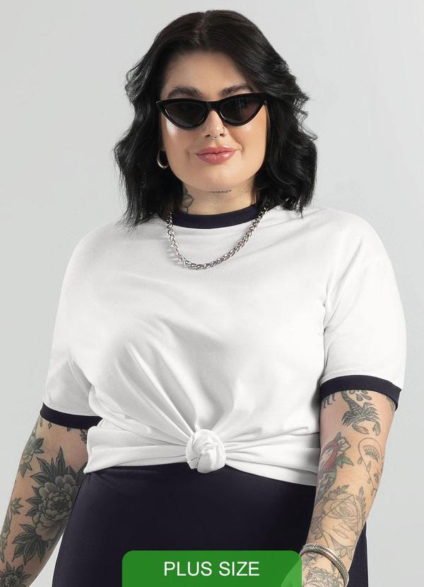 Cativa - Blusa Design Básico Plus Size Branco 2