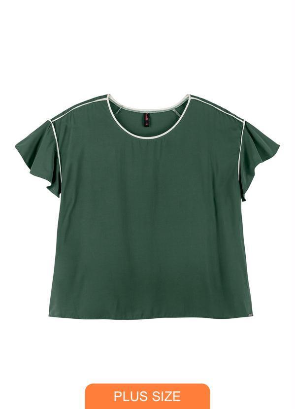 Maelle - Blusa Detalhe Contraste Verde
