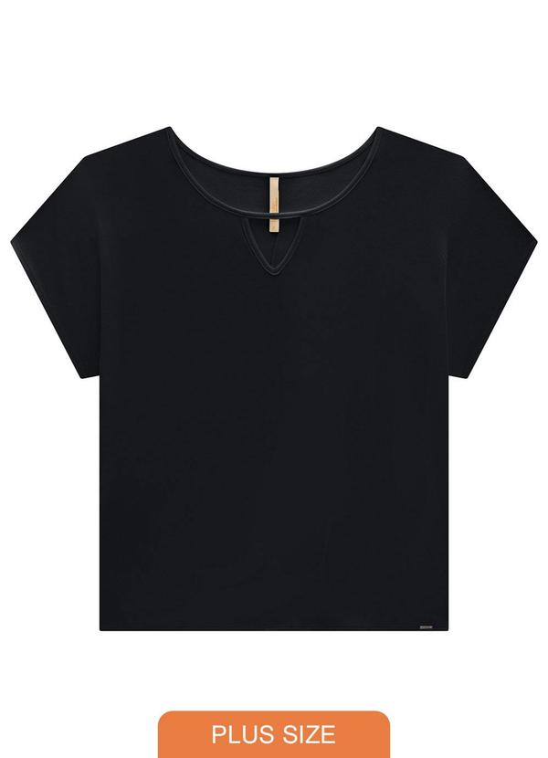 Lunender Mais Mulher - Blusa em Malha com Recorte Decote Preto