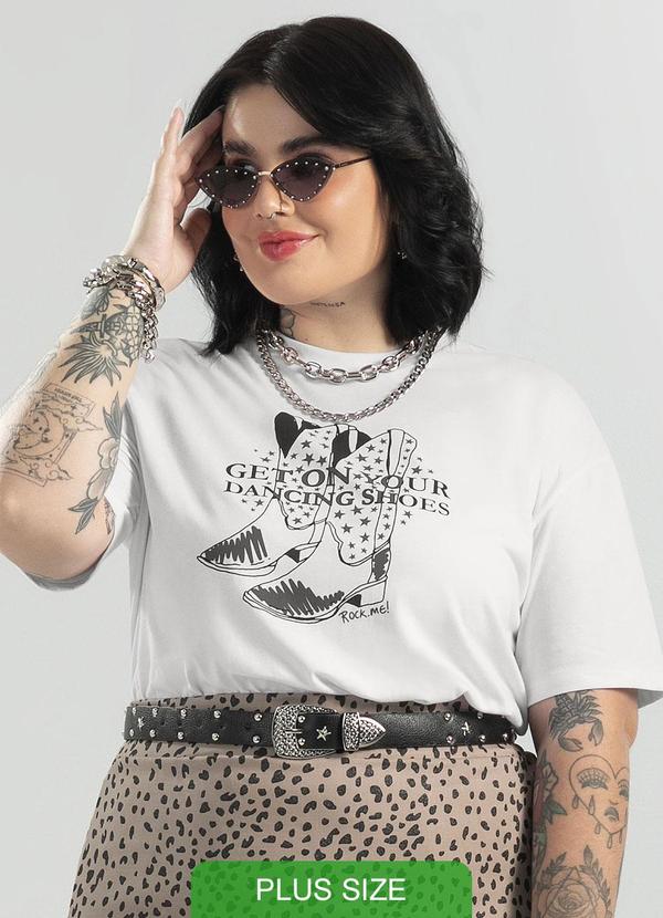 Cativa - Blusa em Malha Comfort Estampada Branco