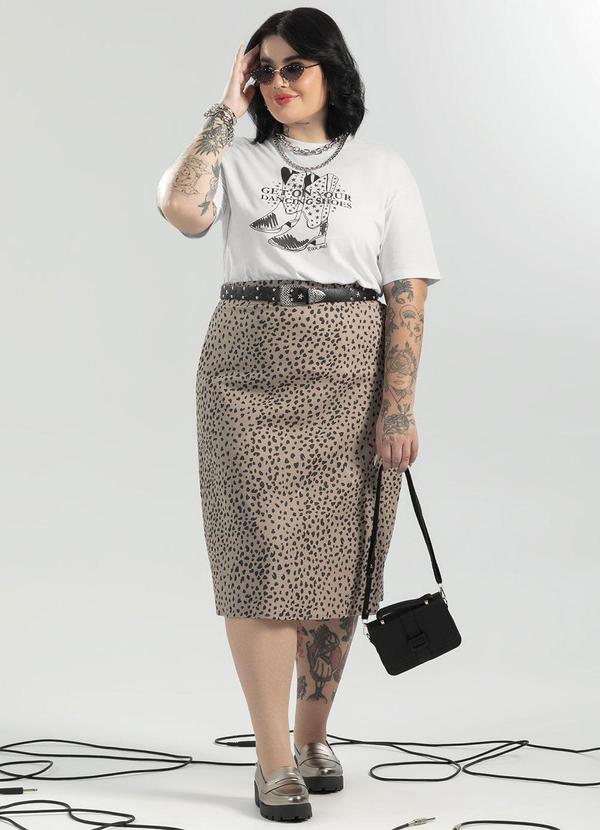 Cativa - Blusa em Malha Comfort Estampada Branco 1