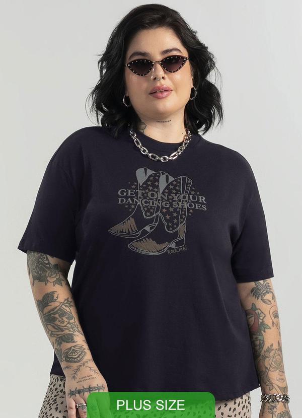 Cativa - Blusa em Malha Comfort Estampada Preto