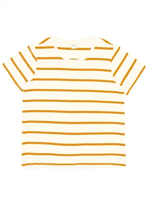 Malwee - Blusa em Malha Listrada PlusAmarelo Mostarda - MALWEE