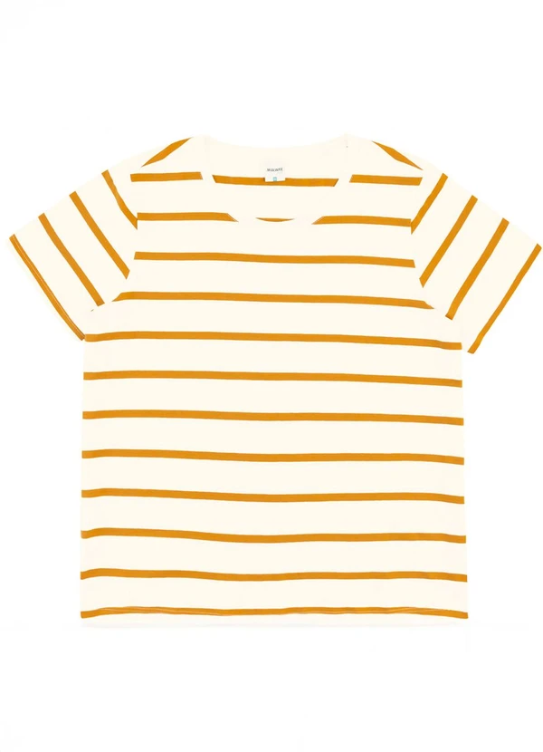 Malwee - Blusa em Malha Listrada PlusAmarelo Mostarda