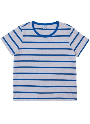 Malwee - Blusa em Malha Listrada PlusAzul - MALWEE