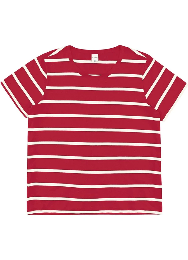Malwee - Blusa em Malha Listrada PlusVermelho 1