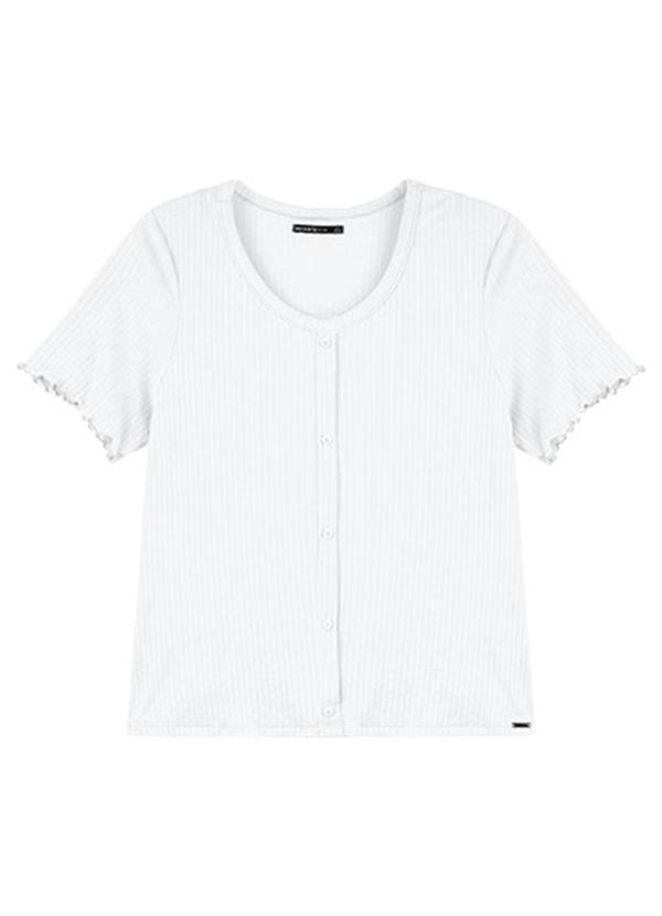Rezzato - Blusa em Ribana com Botões Adulto Plus Branco 3