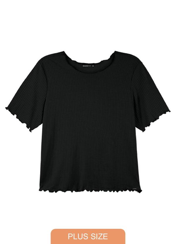 Rezzato - Blusa em Ribana Style Plus Feminino Preto 1