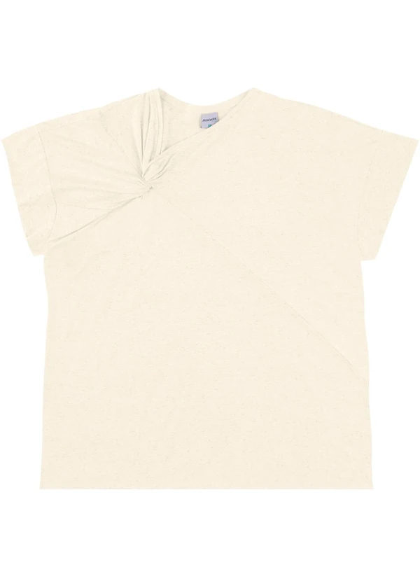 Malwee - Blusa em Viscolinho com Torção PlusOff White