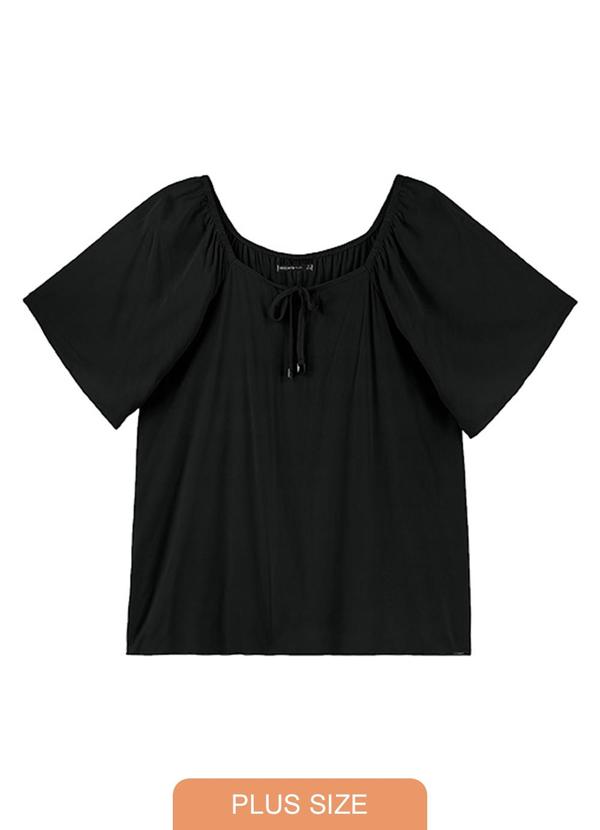Rezzato - Blusa em Viscose Summer Colors Adulto Plus Preto