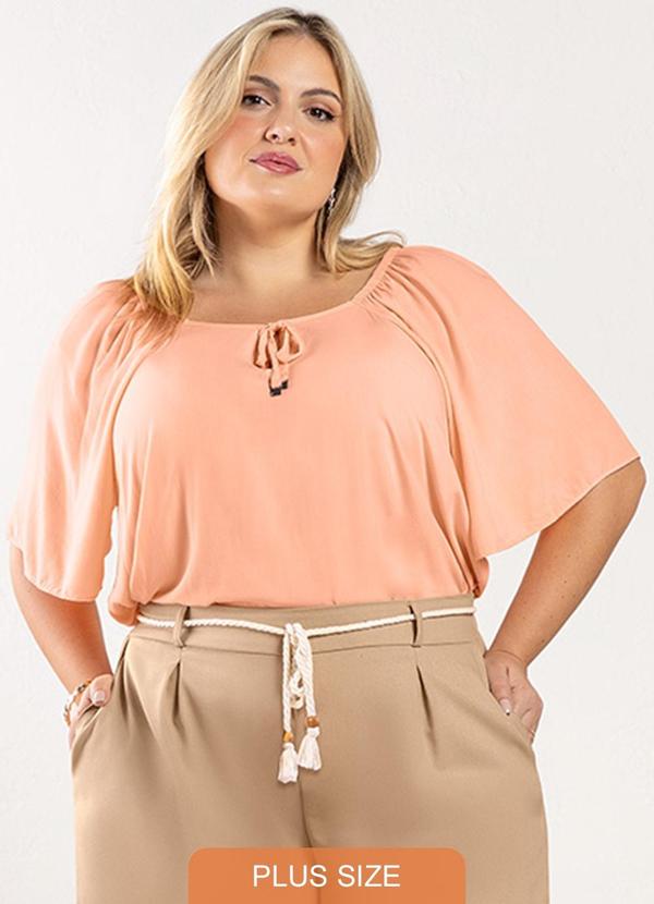 Rezzato - Blusa em Viscose Summer Colors Plus Laranja