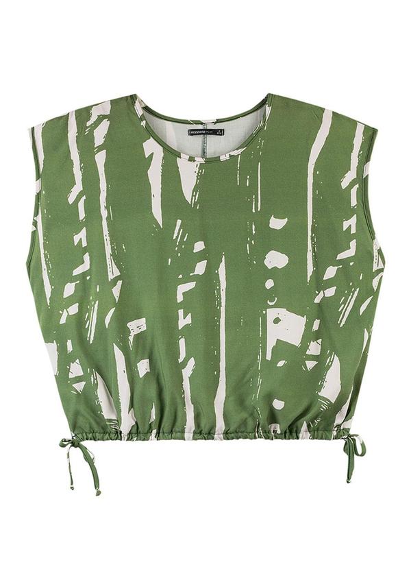 Rezzato - Blusa Estampada Abstrata com Ajuste Plus Verde 3