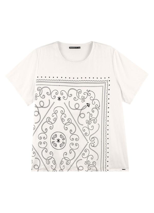 Rezzato - Blusa Estampada Adulto Plus Size Feminino Branco 3