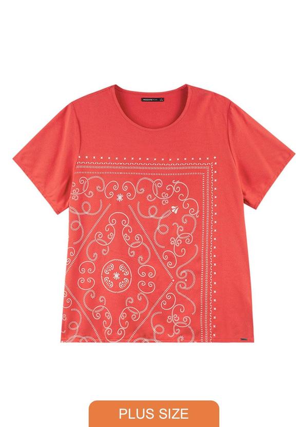 Rezzato - Blusa Estampada Adulto Plus Size Laranja