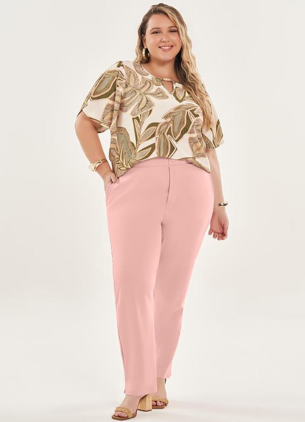 Lisamour - Blusa Estampada com Detalhe de Gota Bege 2