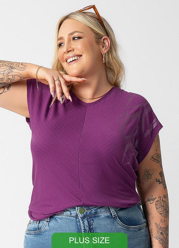 Habana - Blusa Estilosa com Fio Brilho Roxo