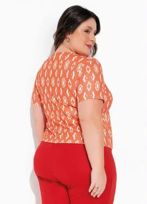Marguerite - Blusa Étinica com Franzido e Amarração Plus Size - MARGUERITE