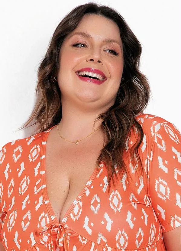 Marguerite - Blusa Étinica com Franzido e Amarração Plus Size 3