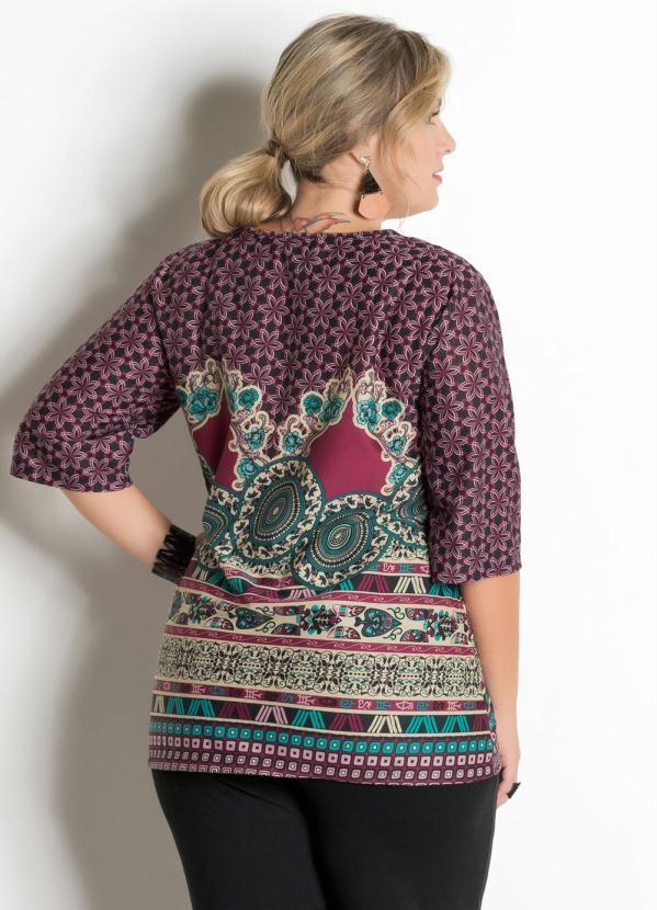 Marguerite - Blusa Étnica Plus Size com Meia Manga 2