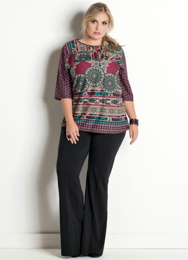 Marguerite - Blusa Étnica Plus Size com Meia Manga 3