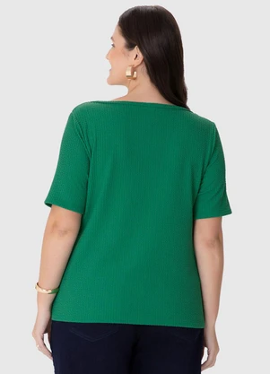 Malwee - Blusa Evasê Texturizada Plus Verde - MALWEE