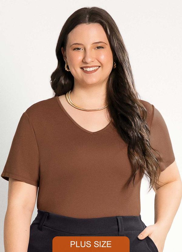 Habana - Blusa Feminina Adulta Sofisticada Marrom