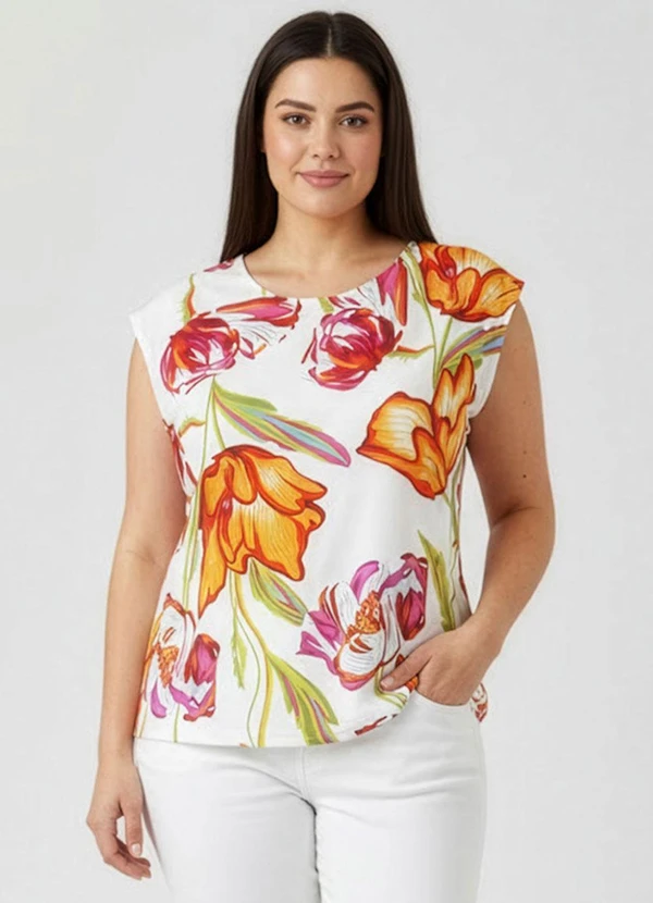 Infinita Cor - Blusa Feminina Ampla Liganete Bege 1