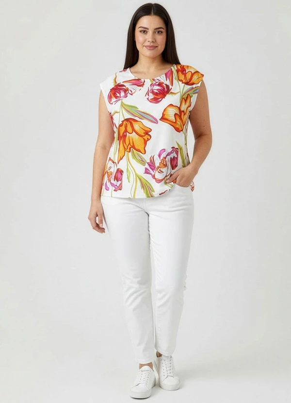 Infinita Cor - Blusa Feminina Ampla Liganete Bege 2