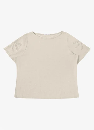 Secret Glam - Blusa Feminina com Bordado Bege - SECRET GLAM