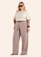 Secret Glam - Blusa Feminina com Bordado Marrom - variação: Bege