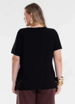 Secret Glam - Blusa Feminina com Bordado Preto - SECRET GLAM