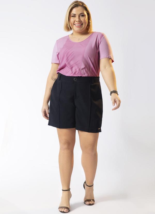 Cativa Plus Size - Blusa Feminina com Estampa Discreta Roxo 2