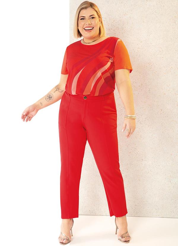 Cativa Plus Size - Blusa Feminina com Estampa Sublimática Laranja 2