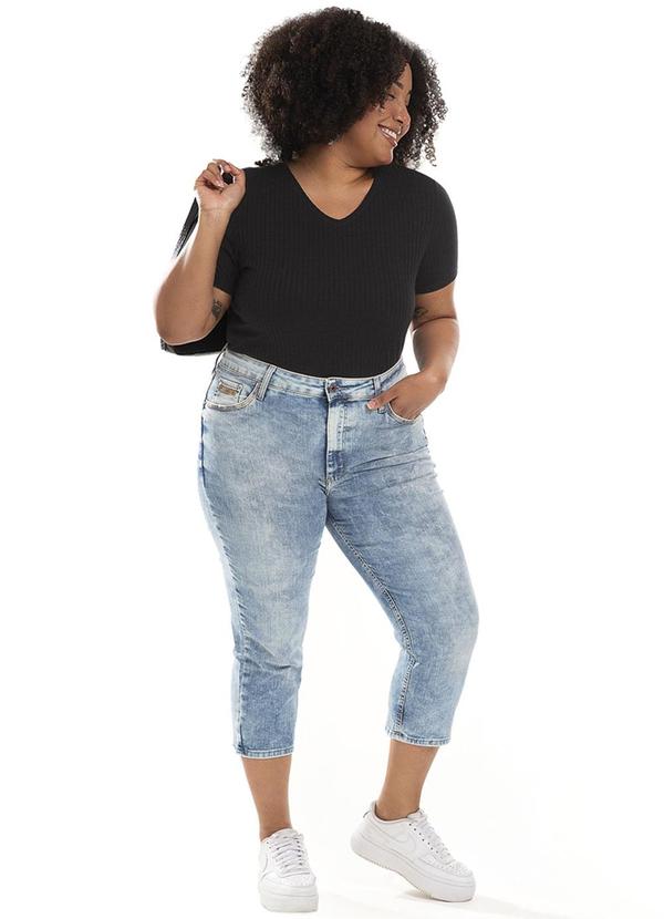 Habana - Blusa Feminina de Manga Curta Plus Size Preto 2