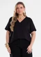 Secret Glam - Blusa Feminina Decote V Viscose Roxo - variação: Preto