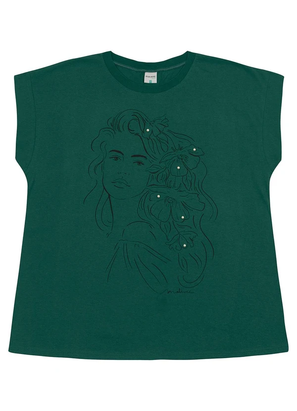 Malwee - Blusa Feminina em Malha Plus Verde Esmeralda 1