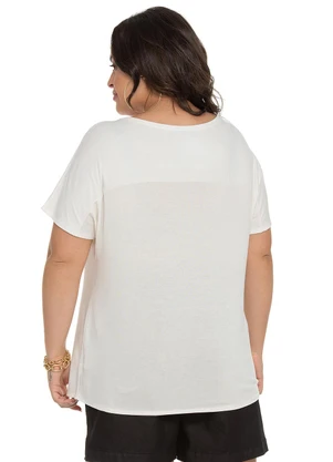 Rovitex - Blusa Feminina em Visco Tricot Bege - ROVITEX